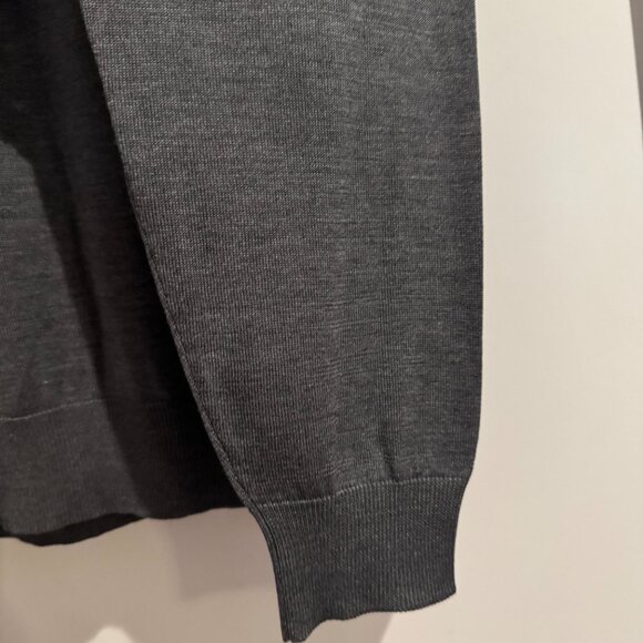 Johnston & Murphy Men's 100% Silk Knit Crew Neck Grey Long Sleeve Sweater Shirt - Picture 4 of 16